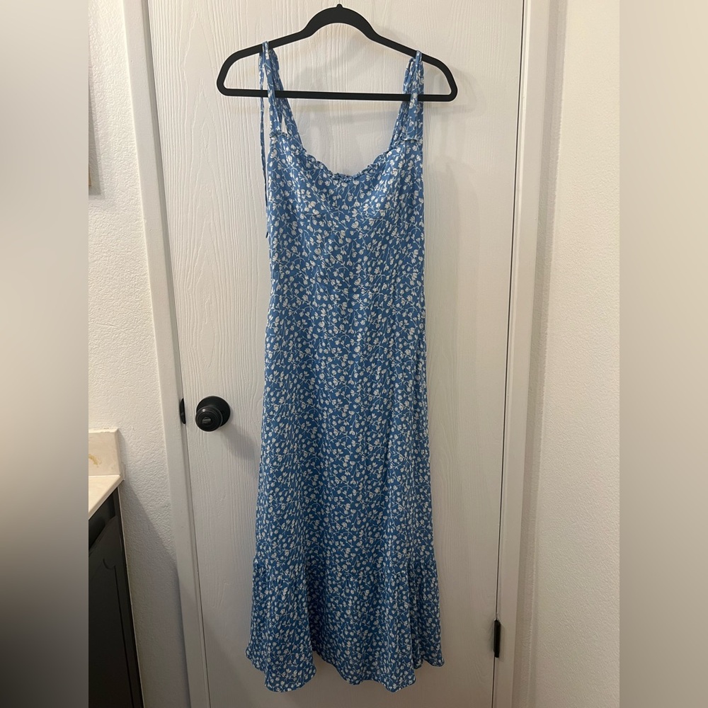 REFORMATION Nikita Dress, Marie Blue Floral, Size 10 - Picture 4 of 9